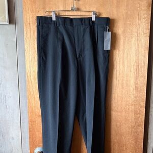 Dockers Men's Wool Blend Pleated Black Trouser Dress Pants 34X29, NWT